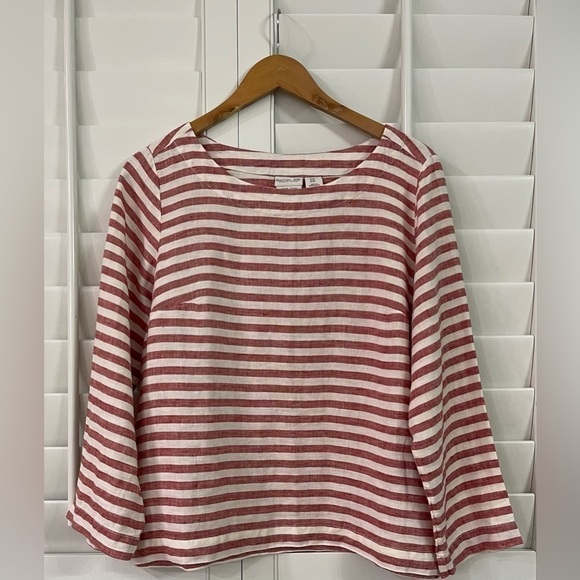 Rachel Zoe 100% Linen Striped Top - Picture 1 of 7